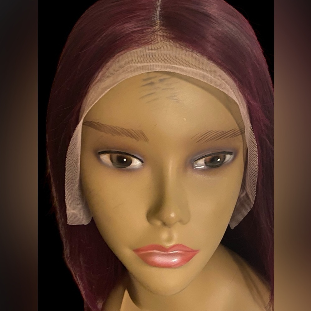 Elegant Burgundy Lace Front Wig - Picture 4 of 9
